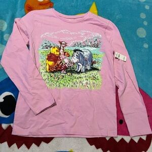 Disney Store Winnie the Pooh Shirt XL Pink Long Sleeve T-Shirt Tigger Piglet​​